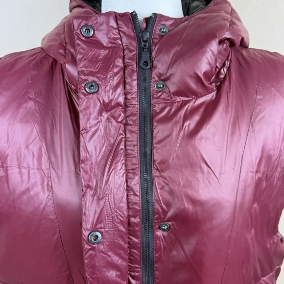 Anthropologie Varley Silverlake Gilet Longline Puffer Vest Red Small Oversized - Picture 8 of 13